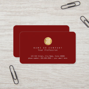 Carte De Visite logo de l'entreprise Nom de l'entreprise rouge fon