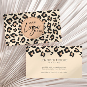 Carte De Visite Logo de l'entreprise personnalisée Leopard Cheetah