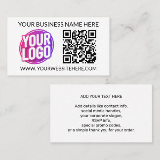Carte De Visite Logo de l'équipe de votre entreprise & Code QR & T
