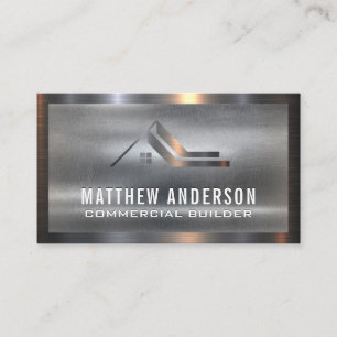 Carte De Visite Logo de l'immobilier métallique   Arrière - plan m