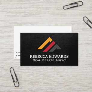 Carte De Visite Logo de l'immobilier moderne Texture noire