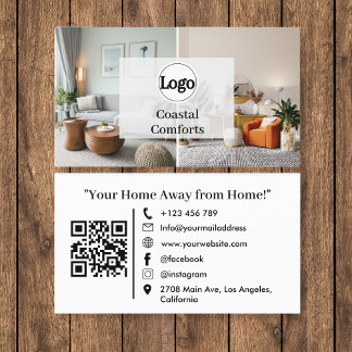 Carte De Visite Logo de location de vacances moderne QR Code
