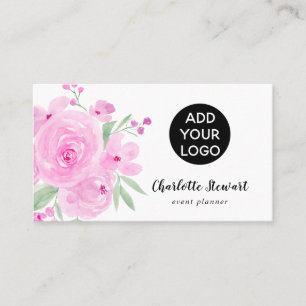 Carte De Visite Logo de l'organisateur d'événements d'aquarelle 