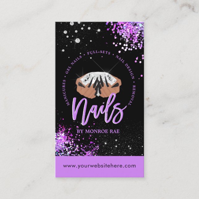 Carte De Visite Logo de losange de l'artiste ongle parties scintil (Devant)