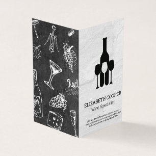 Carte De Visite Logo de Lunettes de bouteilles de vin   Arrière - 