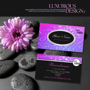 Carte De Visite Logo de luxe rose violet Parties scintillant étin