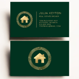 Carte De Visite Logo de maison de biens immobiliers Cadre de clé g