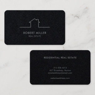 Carte De Visite Logo de maison de courtage immobilier Realtor noir