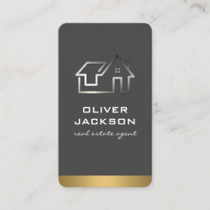 Carte De Visite Logo de maison en métal pour l'immobilier