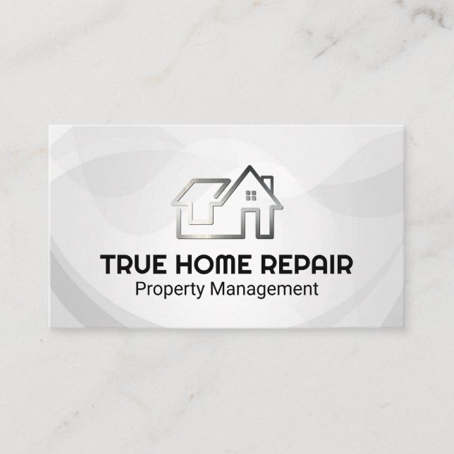 Carte De Visite Logo de Maison Moderne | Réparation de Propriété (Devant)