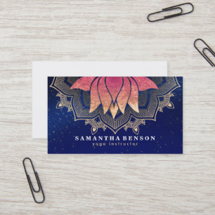 Carte De Visite Logo de mandala de fleur de lotus élégant pour pro