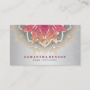 Carte De Visite Logo de mandala de fleur de lotus élégant pour pro