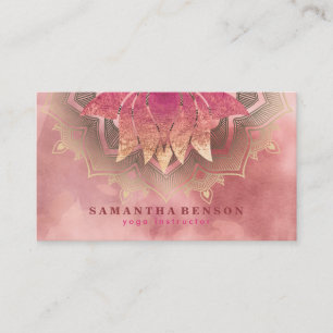 Carte De Visite Logo de mandala de fleur de lotus élégant pour pro