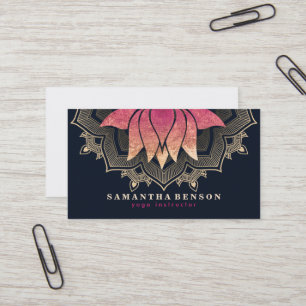 Carte De Visite Logo de mandala de fleur de lotus élégant pour pro