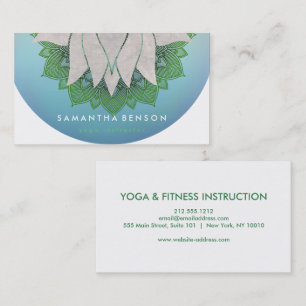 Carte De Visite Logo de mandala de fleur de lotus élégant Yoga