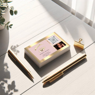 Carte De Visite Logo de maquillage Brown de l'Eyelash Brow Qr Code