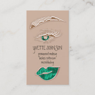 Carte De Visite Logo de maquillage de Brows Rose QRCode Peau de l
