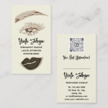 Logo de maquillage Eyelash Brow Code QR Lip Gold B
