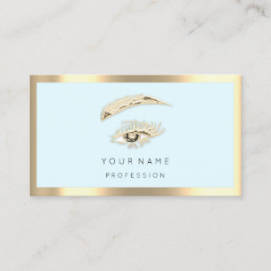 Carte De Visite Logo de maquillage Eyelash Brow Qr Code Blue Paste