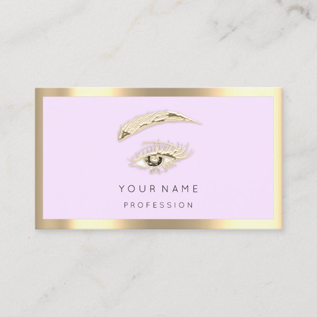 Carte De Visite Logo de maquillage Eyelash Brow Qr Code Pink Paste (Devant)