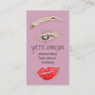 Carte De Visite Logo de maquillage Eyelash Brow Rose de lèvres Kis