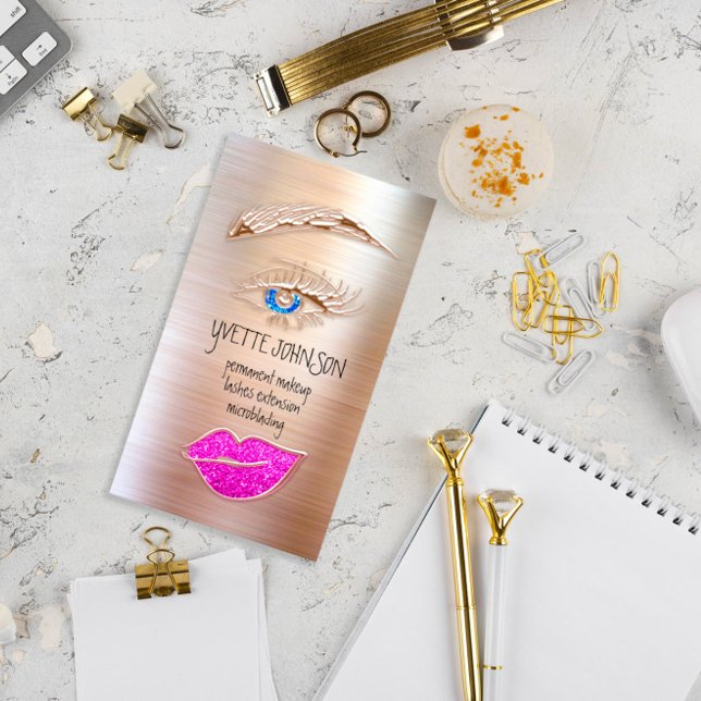 Carte De Visite Logo de maquillage Eyelash Brow Rose de lèvres QRC (
by luxury_luxury
Eyelash Brow Makeup Logo QRCode Lip Rose Pink Business Card)