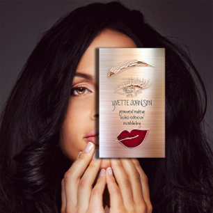 Carte De Visite Logo de maquillage Eyelash Brow Rose de lèvres QRC