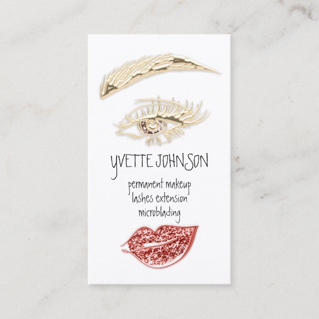 Carte De Visite Logo de maquillage permanent Lash Brow QR Red Kiss (Devant)