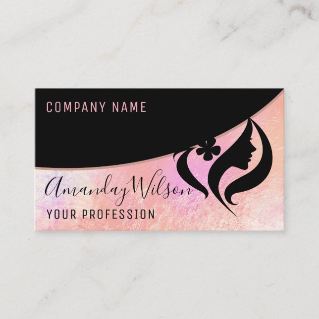 Carte De Visite Logo de maquillage pour coiffeur professionnel (Devant)