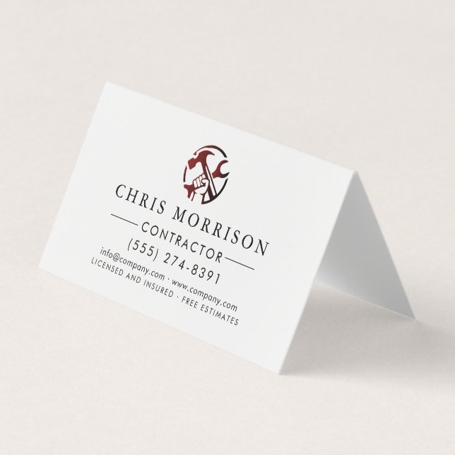 Carte De Visite Logo de marketing pour l'entreprise de constructio (Devant)
