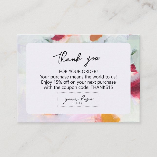 Carte De Visite Logo de marque Abstrait Art Small Business (Devant)