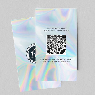 Carte De Visite Logo de marque moderne et code QR holographique