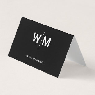 Carte De Visite Logo de marque noire Entreprise