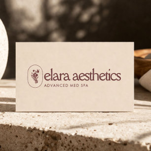 Carte De Visite Logo de Méd Spa Minimaliste Soins de Luxe Taupe Ch