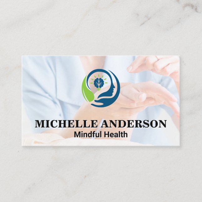 Carte De Visite Logo de Médecine | Logo de Santé Mentale (Devant)