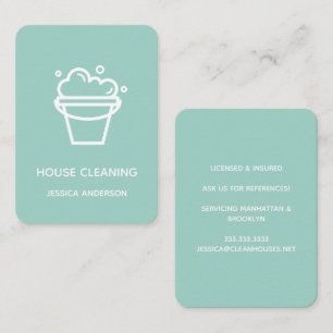 Carte De Visite Logo de ménage de la maison de ménage de ménage mi