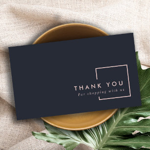 CARTE DE VISITE LOGO DE MERCI DE RECTANGLE NOIR MINIMAL