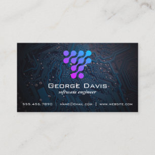 Carte De Visite Logo de microprocesseur de technologie moderne