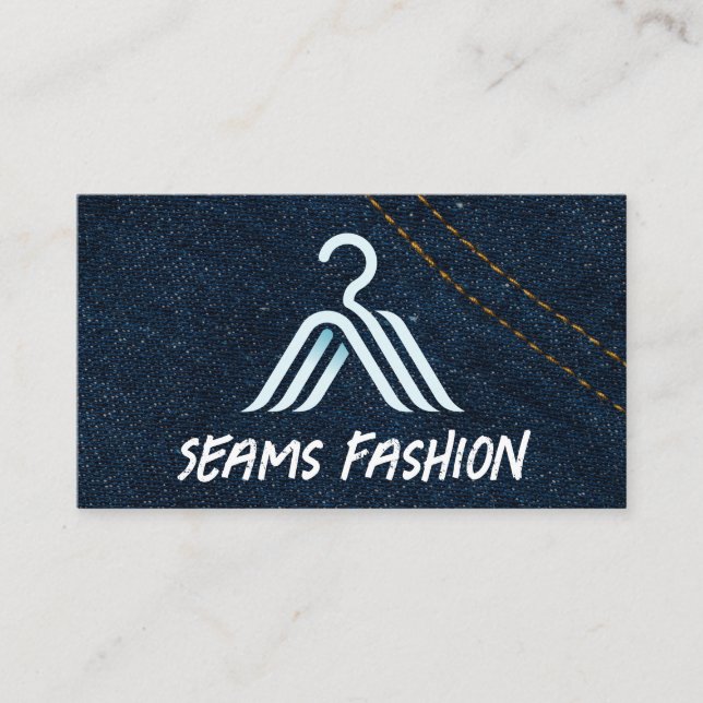 Carte De Visite Logo de mode du cintre | Denim Blue Jeans (Devant)