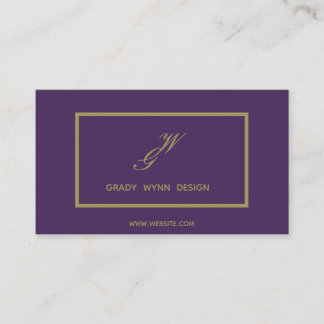 Carte De Visite logo de monogramme d'or pourpre poussiéreux
