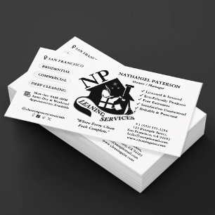 Carte De Visite Logo de monogramme simple moderne pour services de