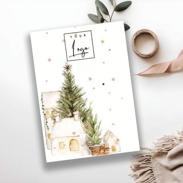 Carte De Visite Logo de Noël Maison de neige Porte-bébé (Créateur téléchargé)