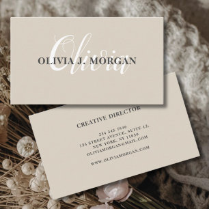 Carte De Visite logo de nom professionnel minimaliste en script mo