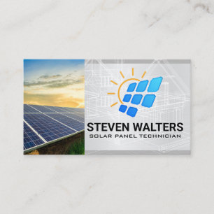 Carte De Visite Logo de panneau solaire Énergie renouvelable
