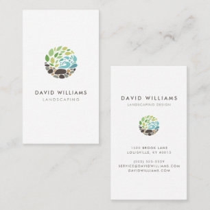 Carte De Visite Logo de paysage moderne du jardinier
