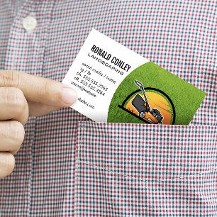 Carte De Visite Logo de paysage tondeuse à gazon