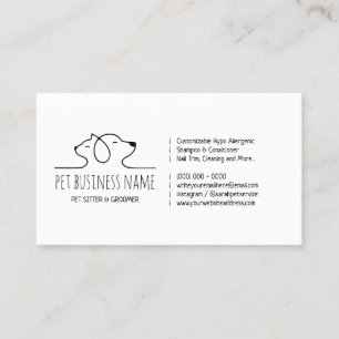 Carte De Visite Logo de petsitter chien et chat vétérinaire