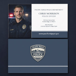 Carte De Visite Logo de photo d'agent de police