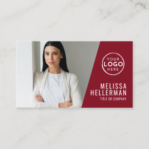 Carte De Visite Logo de photo professionnelle rouge