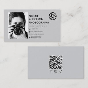 Carte De Visite Logo de photographie minimaliste moderne avant